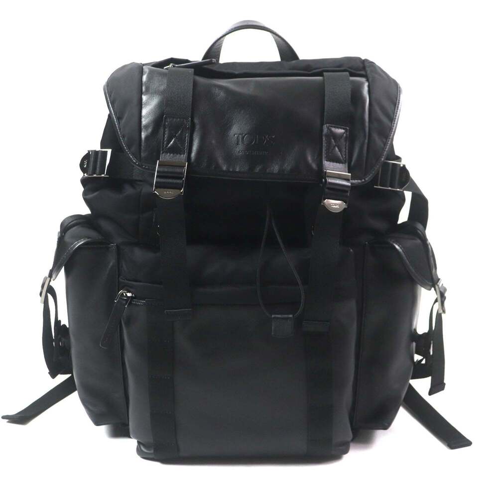 TOD'S XBMTRKG0300SPFB999 Medium Fabric and Leather Backpack with Engraved Log...